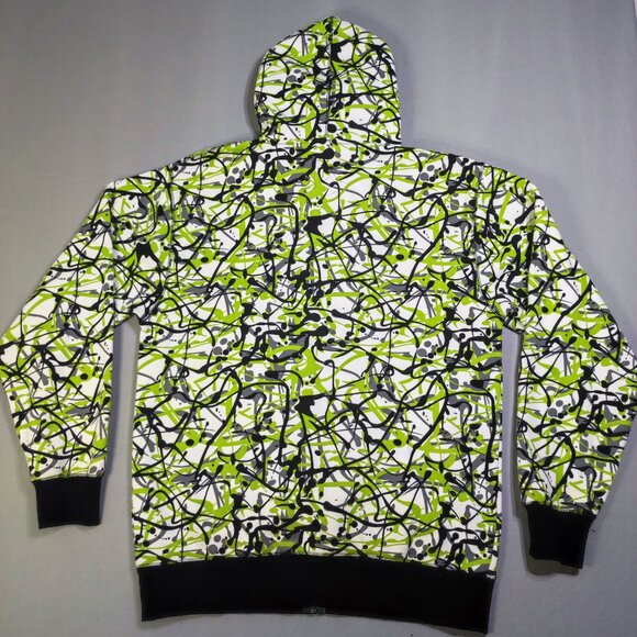 RipZone activewear full zip hoodie / jacket men's youth size L white black green - Picture 3 of 9
